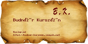 Budnár Kurszán névjegykártya